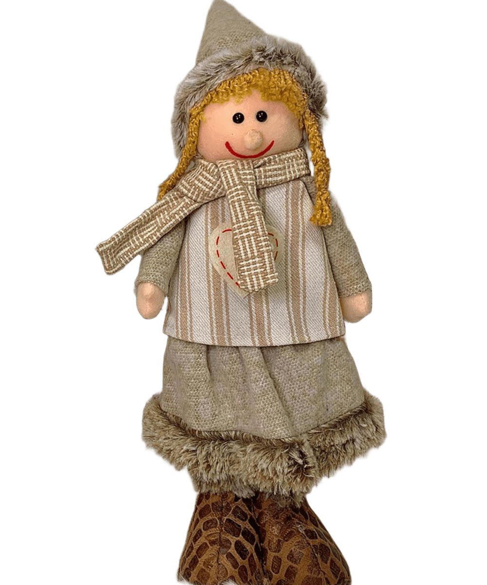 Boneco de Pelúcia Menina Natalino Enfeite de Natal 48cm