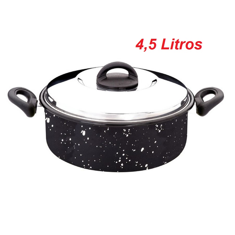 Caçarola Esmaltada 26cm com Tampa em Inox 