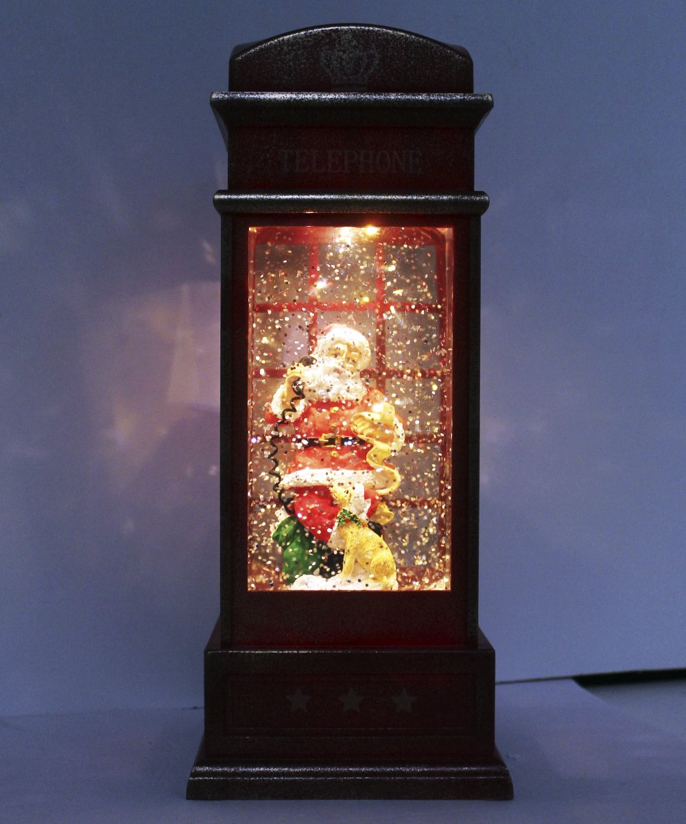 Cabine Telefone Inglês Papai Noel Natal Dog Musical De 26cm