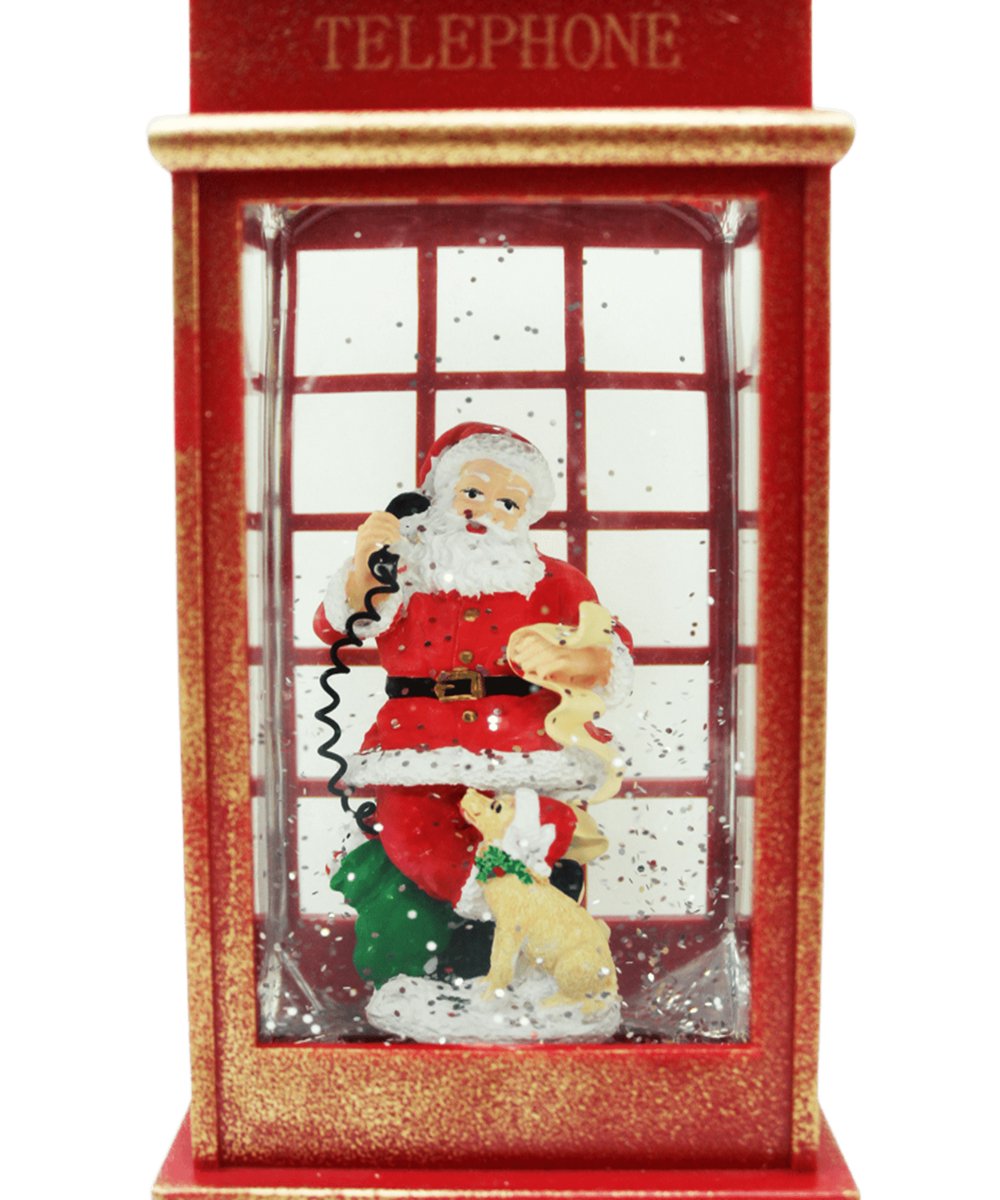Cabine Telefone Inglês Papai Noel Natal Dog Musical De 26cm