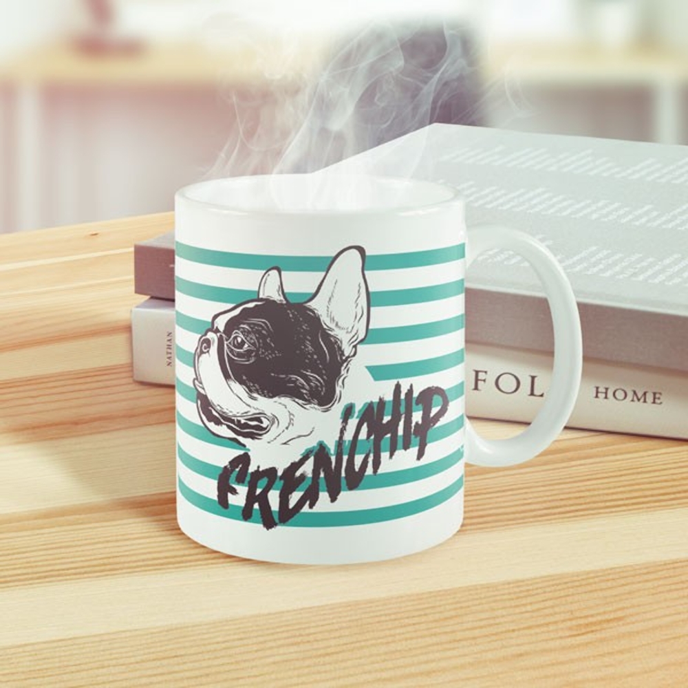 Caneca Cachorro Frenchip 320ml Ceramica 