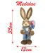 Casal De Coelhos De Páscoa Decoração Coelhinhos Caçadores 35cm