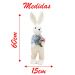 Casal De Coelhos De Páscoa Decoração Coelhinhos Românticos 60cm