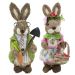 Casal De Coelhos De Páscoa Decoração Enfeite Coelhinhos - 33cm