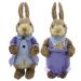 Casal De Coelhos De Páscoa Decoração Enfeite Coelhinhos - 33cm