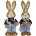 Casal De Coelhos De Páscoa Decoração Enfeite Coelhinhos - 35cm