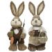 Casal De Coelhos De Páscoa Decoração Enfeite Coelhinhos - 45cm