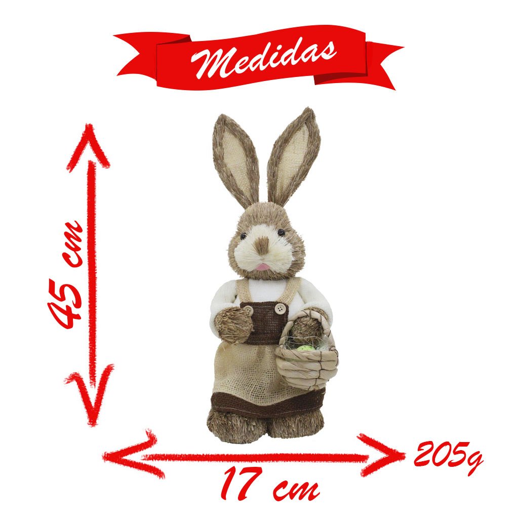 Casal De Coelhos De Páscoa Decoração Enfeite Coelhinhos - 45cm