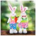 Casal De Coelhos De Páscoa Decoração Enfeite Coelhinhos - 47cm