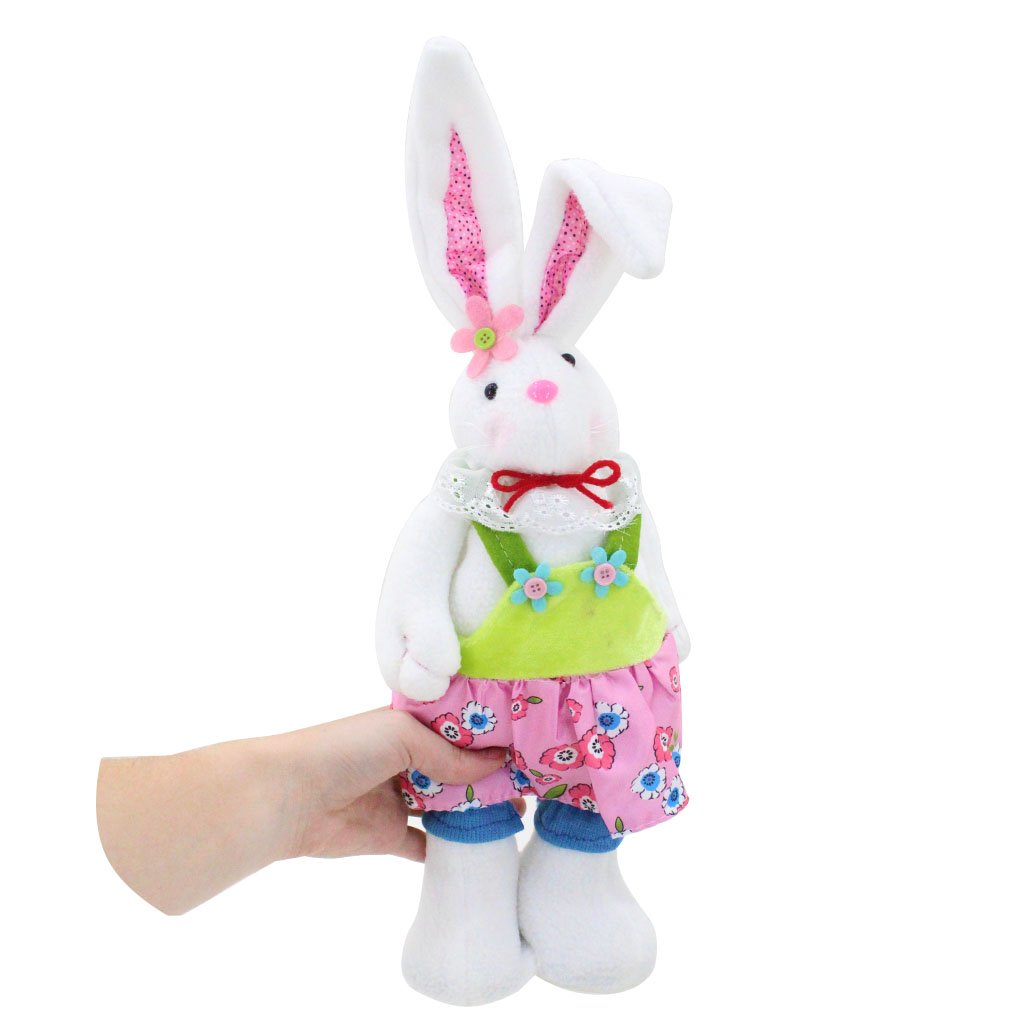 Casal De Coelhos De Páscoa Decoração Enfeite Coelhinhos - 47cm