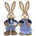 Casal De Coelhos De Páscoa Decoração Enfeite Coelhinhos - 62cm