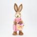 Casal De Coelhos De Páscoa Decoração Enfeite em Palha Coelhinhos 43cm