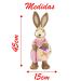 Casal De Coelhos De Páscoa Decoração Enfeite em Palha Coelhinhos 43cm