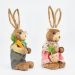 Casal De Coelhos De Páscoa Decoração Enfeite em Palha Coelhinhos 45cm