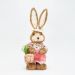 Casal De Coelhos De Páscoa Decoração Enfeite em Palha Coelhinhos 45cm