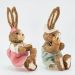 Casal De Coelhos De Páscoa Decoração em Palha Coelhinhos 30cm