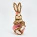 Casal De Coelhos De Páscoa Decoração em Palha Coelhinhos 30cm