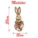 Casal De Coelhos De Páscoa Decoração em Palha Coelhinhos 30cm