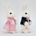 Casal De Coelhos De Páscoa Enfeite Decoração Coelhinhos 25cm