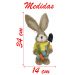 Casal De Coelhos De Palha Páscoa Decoração Enfeite Coelhinhos 34cm