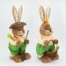 Casal De Coelhos Páscoa Decoração Coelhinhos Jardineiros 63cm