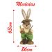 Casal De Coelhos Páscoa Decoração Coelhinhos Jardineiros 63cm