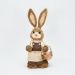Casal De Coelhos Páscoa Palha Decoração Coelhinhos Trabalhadores 46cm