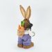 Casal De Coelhos Páscoa Palha Decoração Coelhinhos Trabalhadores 46cm