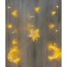 Cascata Decoração De Natal Estrelas Luas Pisca Amarelo De 3M