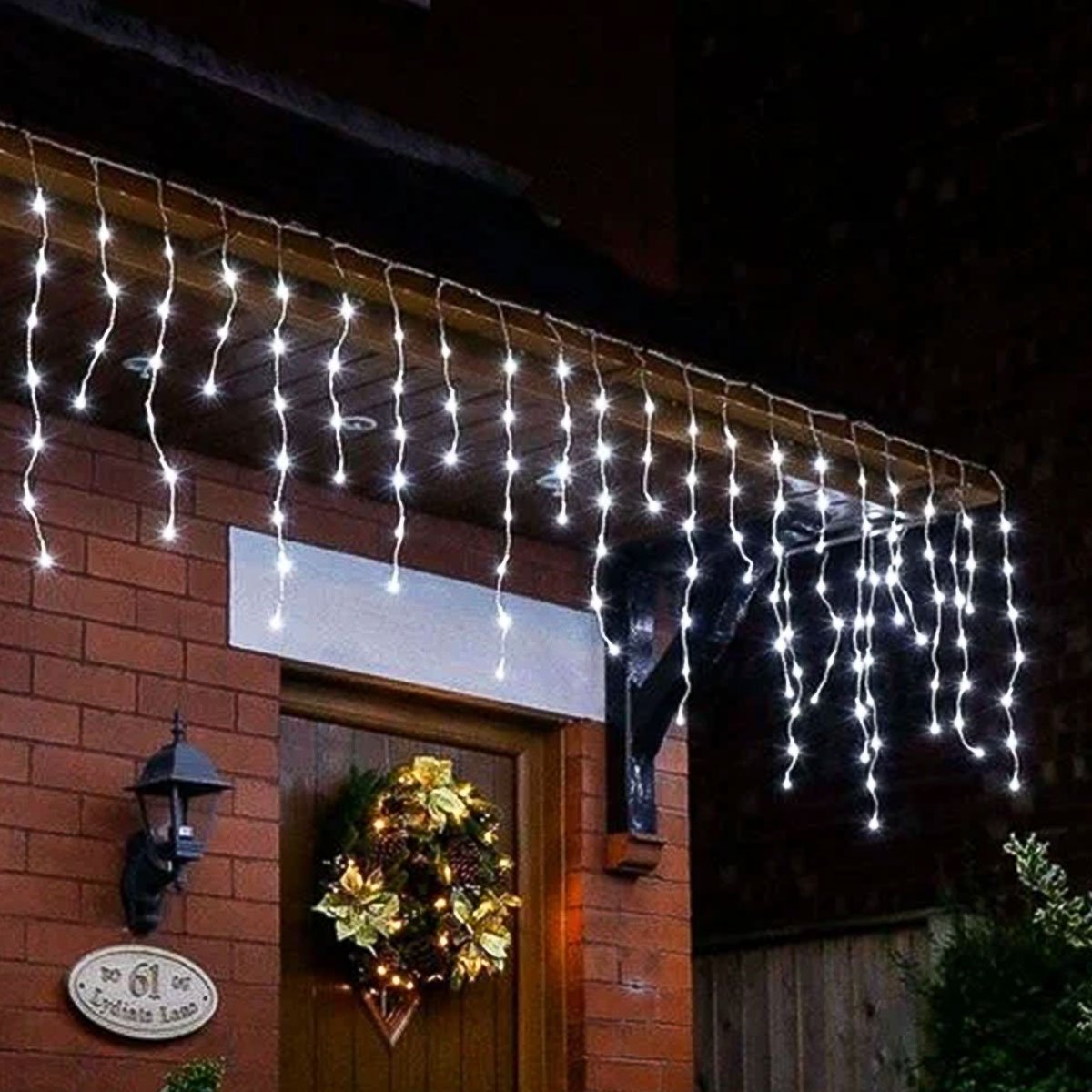 Cascata Pisca Enfeite Natal 288 Lâmpadas LEDs Branco 4M 220v
