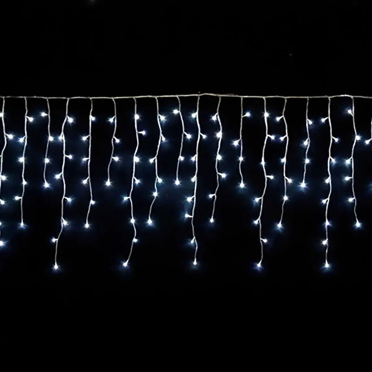 Cascata Pisca Enfeite Natal 288 Lâmpadas LEDs Branco 4M 220v