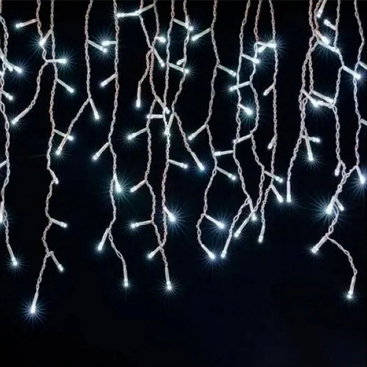 Cascata Pisca Enfeite Natal 288 Lâmpadas LEDs Branco 4M 220v