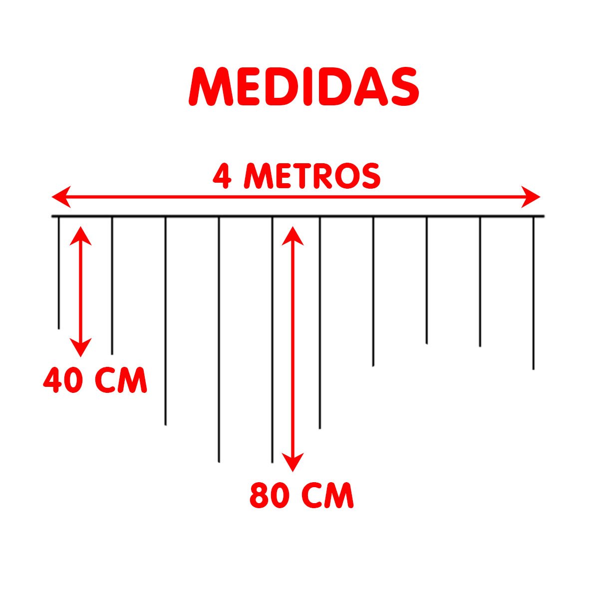 Cascata Pisca Enfeite Natal 288 Lâmpadas LEDs Branco 4M 220v