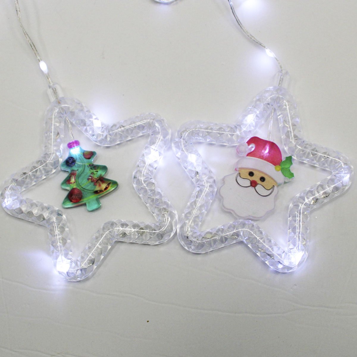 Cascata Pisca LEDs Decoração Árvore Natal Noel Branco De 3M