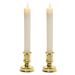 Castiçal Com Vela Elétrica 2 Peças Decoração Natalina 25cm
