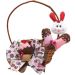 Cesta De Páscoa Decoração Artesanal Coelho Rosa Docinho 30cm
