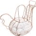 Cesto Galinha Porta Ovos Aramado Decorativo 18 Ovos Branco