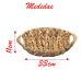 Cesto Redondo Fruteira Enfeite Palha Seagrass Natural 33cm