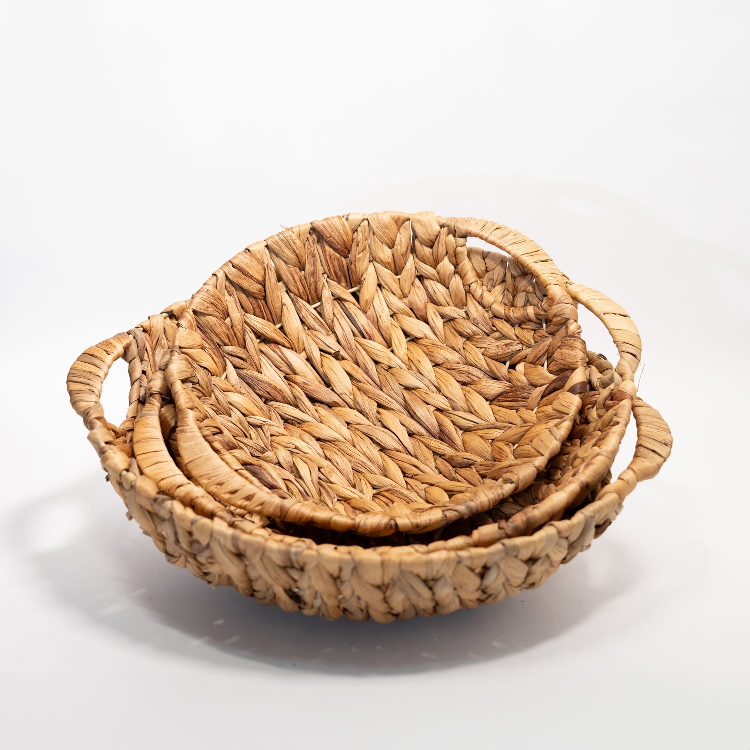 Cesto Redondo Fruteira Enfeite Palha Seagrass Natural 33cm