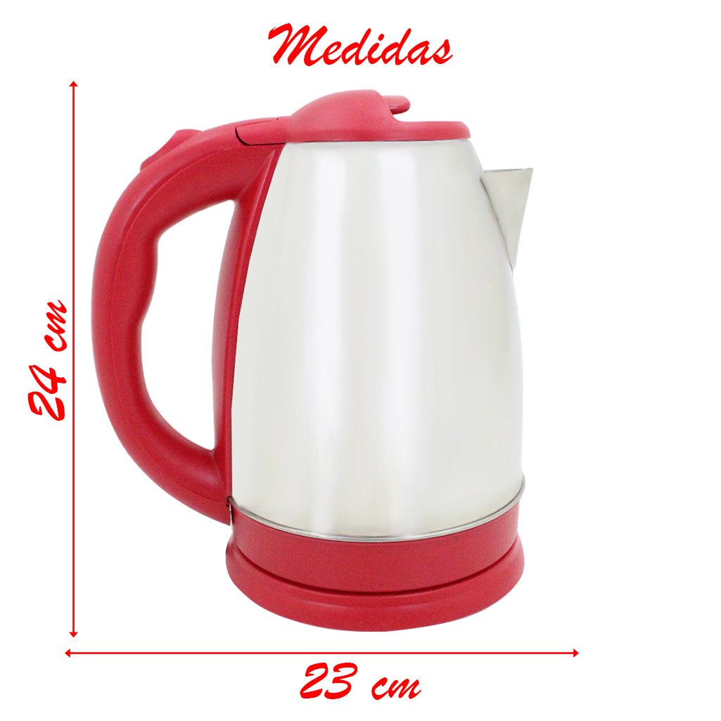 Chaleira Colors Vermelha Aço Inoxidável Elétrica 1,8 Litros 220v