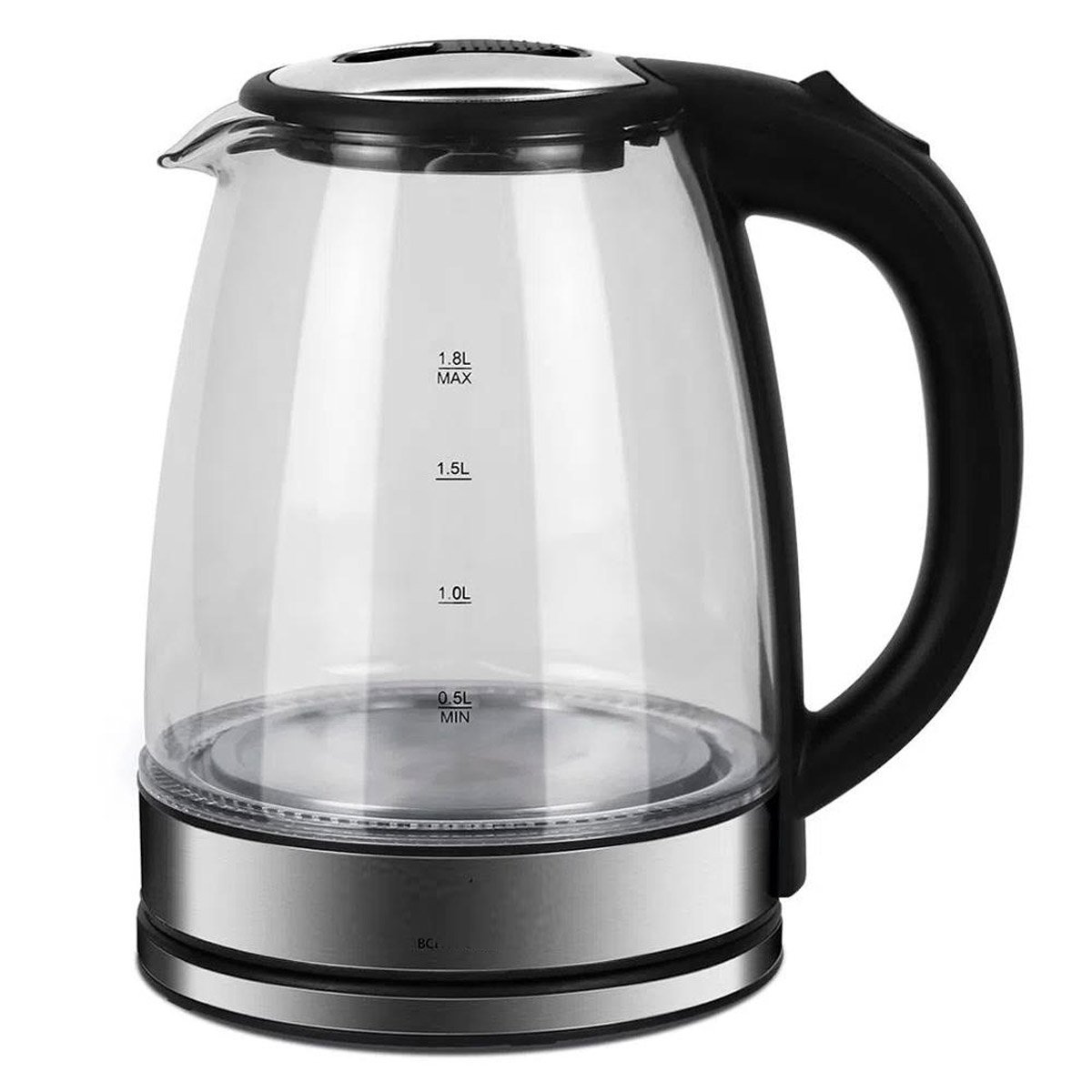 Chaleira Elétrica Jarra De Vidro Cristal LED Azul 1,8 Litros 220V