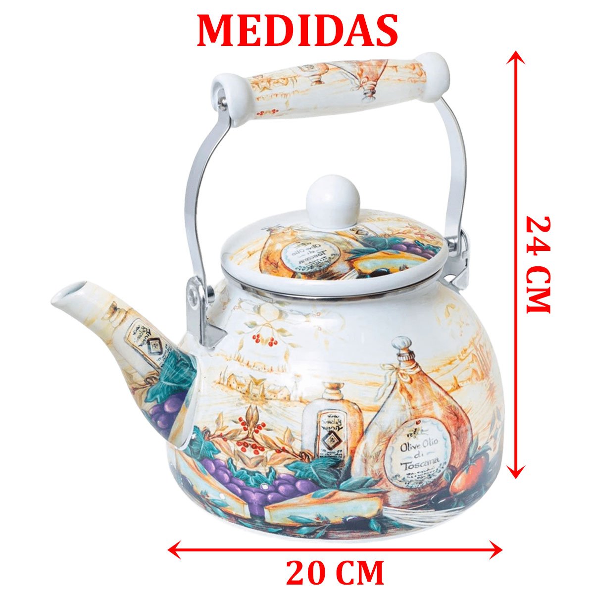 Chaleira Esmaltada Bico De Ganso Retrô Italiana Vintage 2,5L