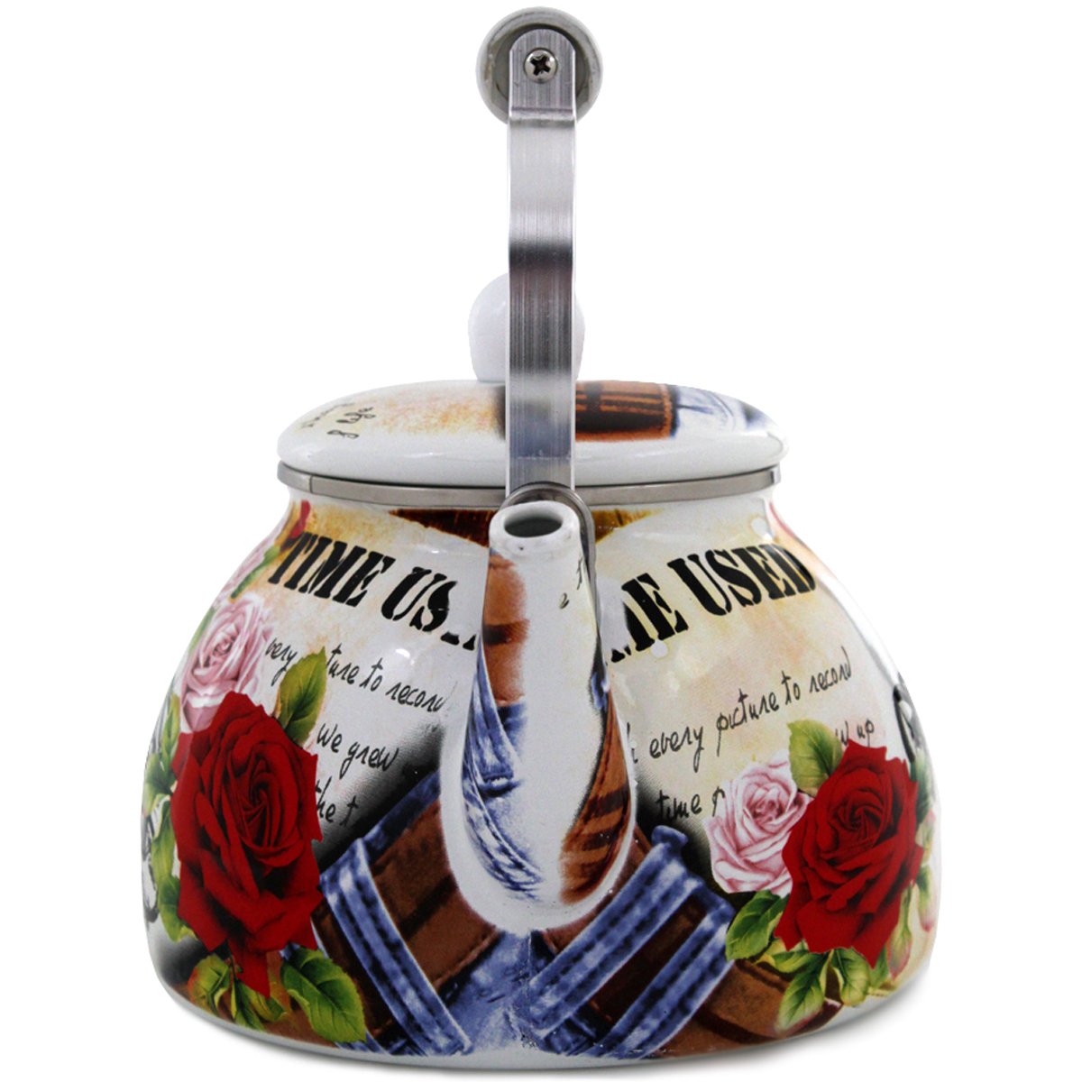 Chaleira Premium Aço Esmaltada Retrô Vintage 2,5L Bike