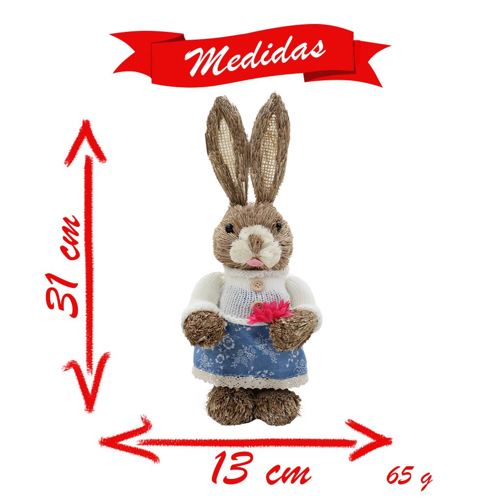 Coelha De Páscoa Decoração Enfeite Coelhinha 31 cm