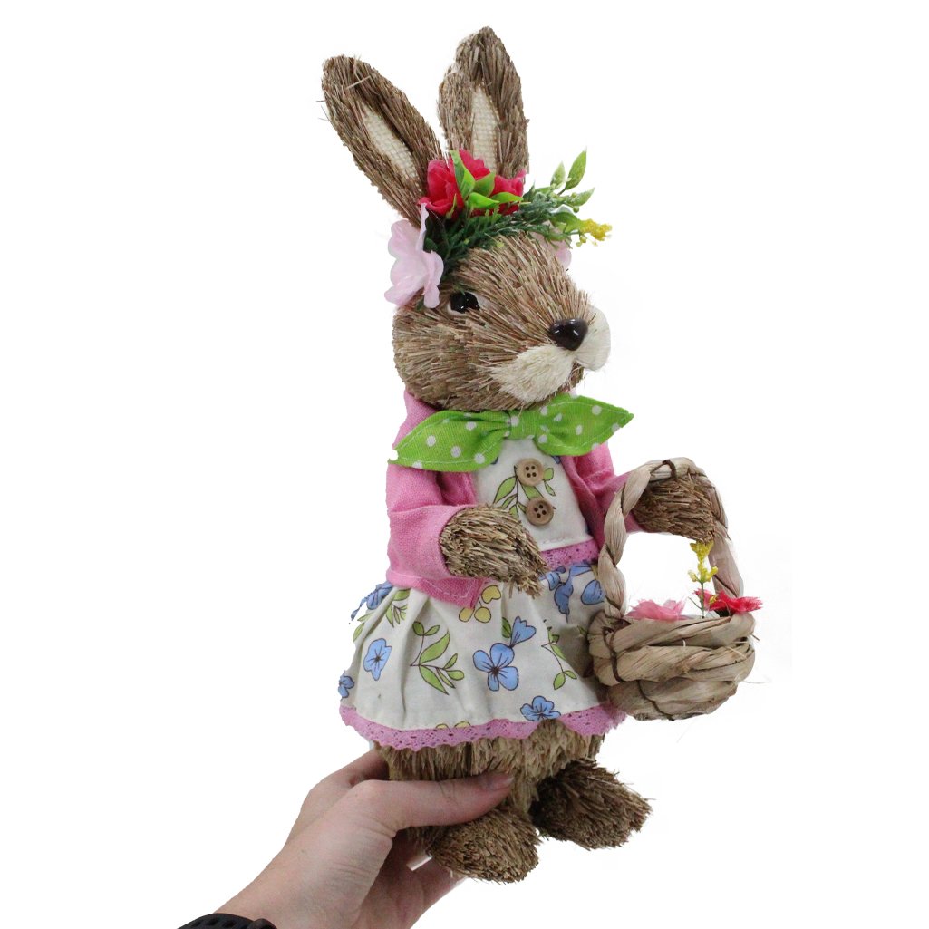 Coelha De Páscoa Decoração Enfeite Coelhinha 33cm