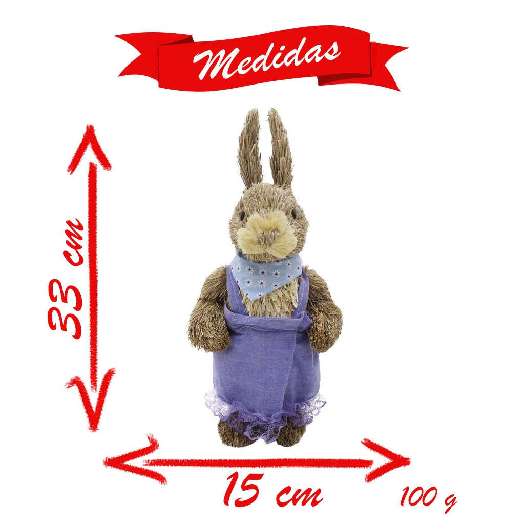 Coelha De Páscoa Decoração Enfeite Coelhinha 33cm