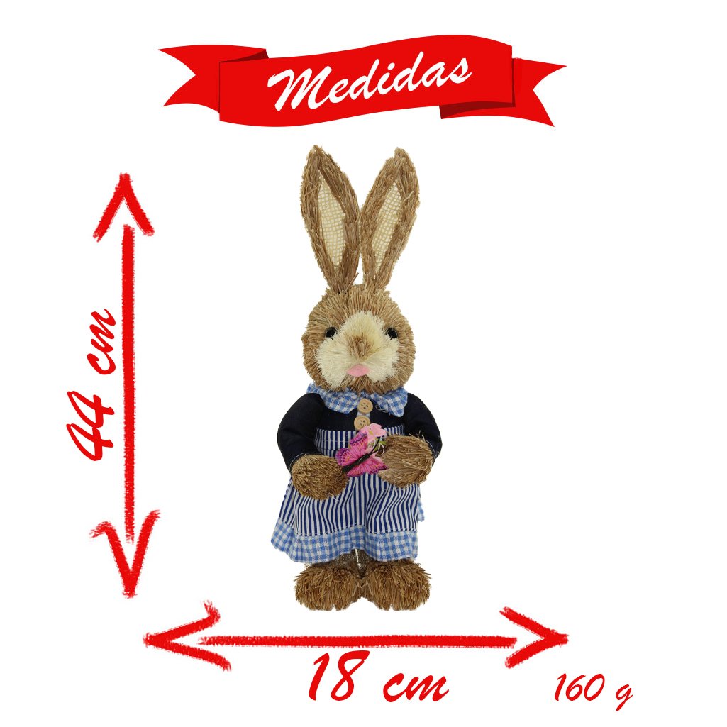 Coelha De Páscoa Decoração Enfeite Coelhinha 44cm