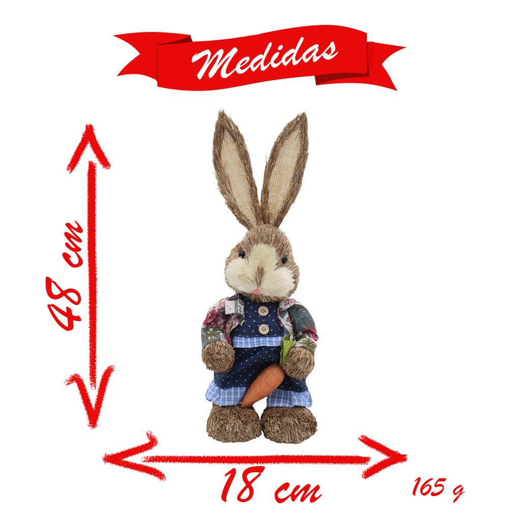 Coelha De Páscoa Decoração Enfeite Coelhinha 48cm