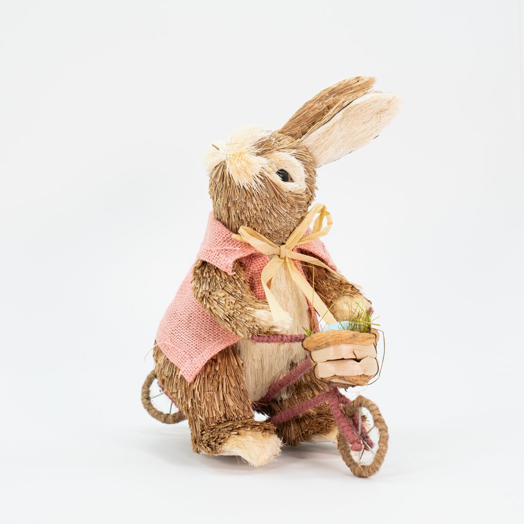 Coelha De Páscoa Decoração Enfeite em Palha Coelhinha 38cm