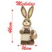 Coelha De Páscoa Decoração de Palha Coelhinha Trabalhadora 46cm